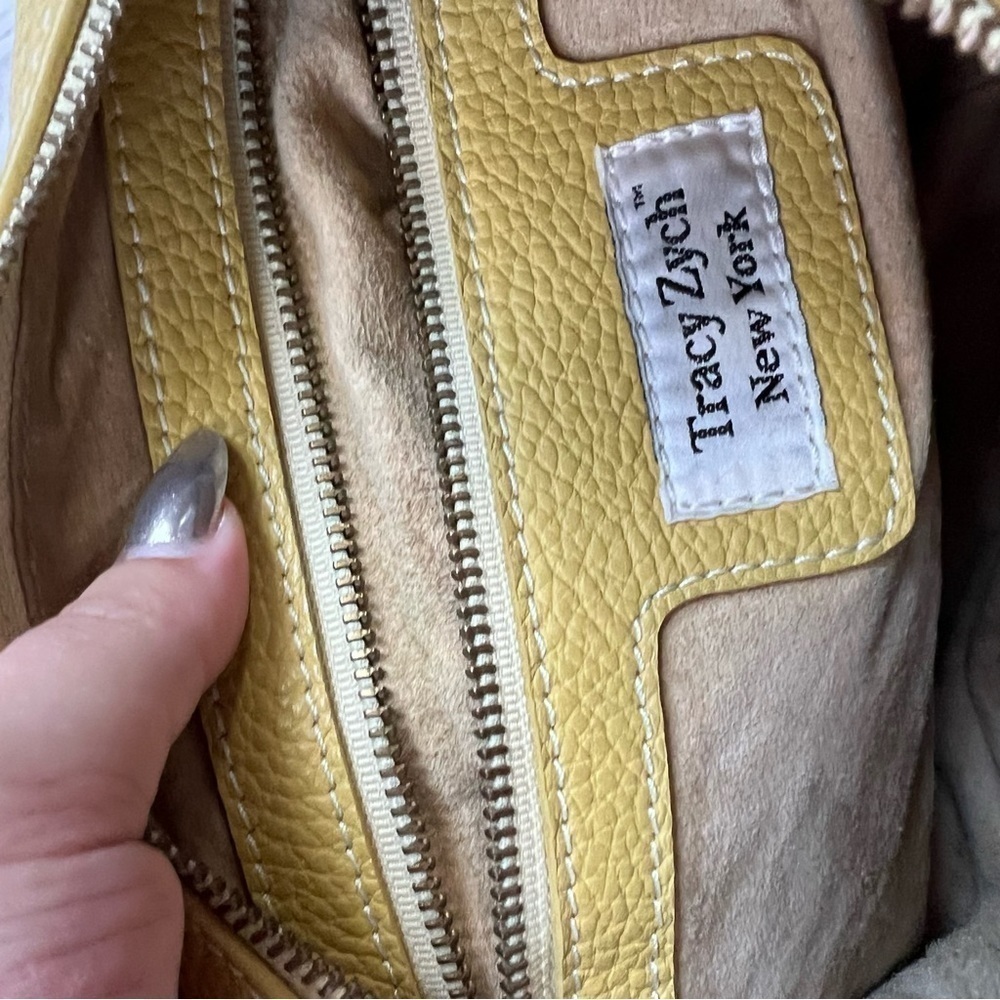 Tracy Zych New York Yellow Pebbled Leather Shoulder Bag 💛💛 Y2K Vintage - Picture 7 of 10